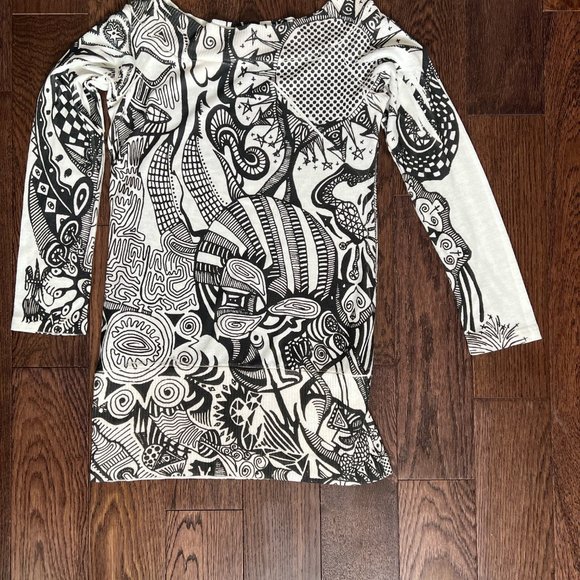 Long Sleeve All Over Black/White Printed Shirt - BRAND NEW - Picture 3 of 3